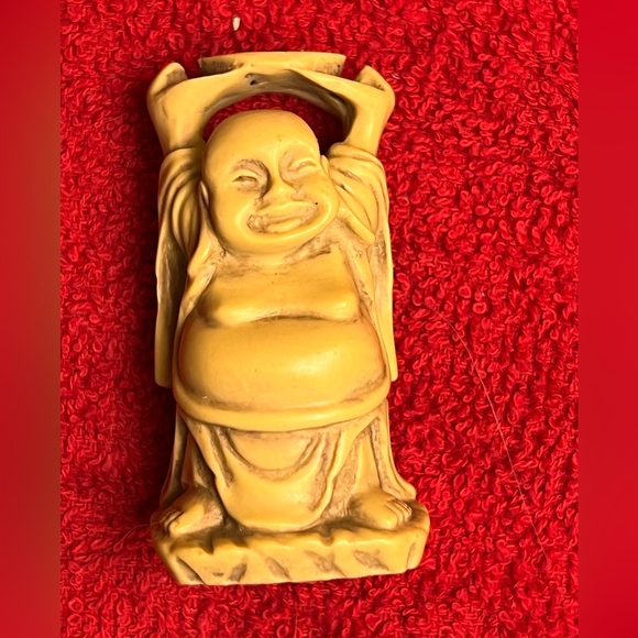 Yellow Laughing Buddha Figurine - Picture 1 of 3